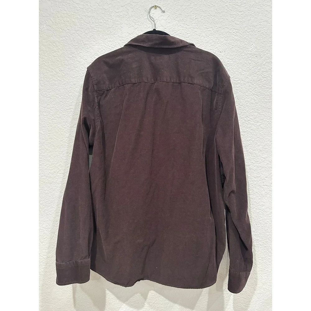 Banana Republic Mens Large Brown Corduroy Button Down Shirt Standard Fit Cotton